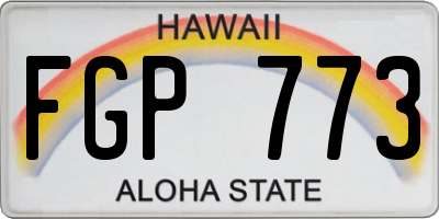 HI license plate FGP773