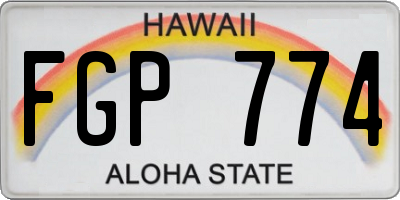 HI license plate FGP774