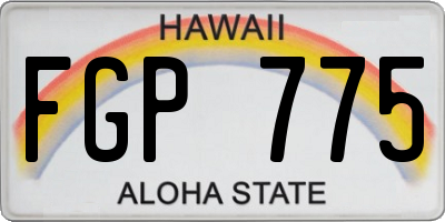 HI license plate FGP775