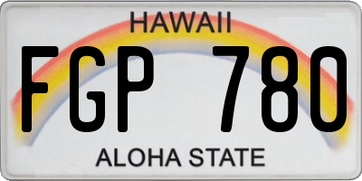 HI license plate FGP780