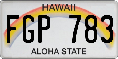 HI license plate FGP783