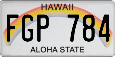HI license plate FGP784