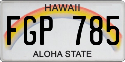 HI license plate FGP785