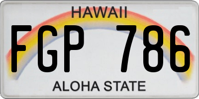 HI license plate FGP786