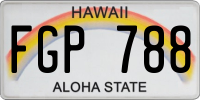 HI license plate FGP788