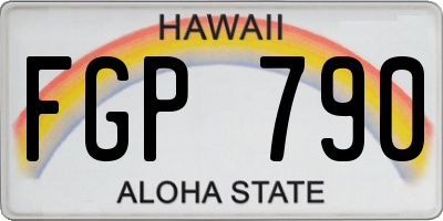 HI license plate FGP790