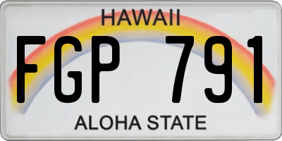 HI license plate FGP791