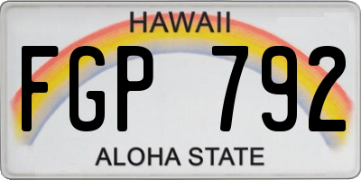 HI license plate FGP792