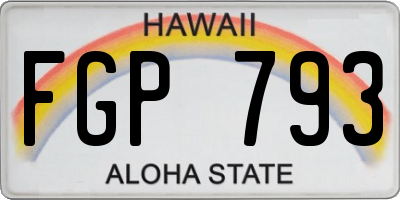 HI license plate FGP793