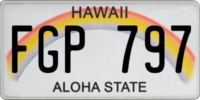 HI license plate FGP797