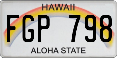 HI license plate FGP798