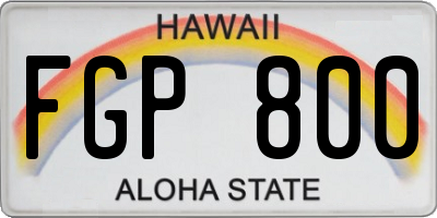 HI license plate FGP800