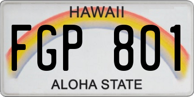 HI license plate FGP801