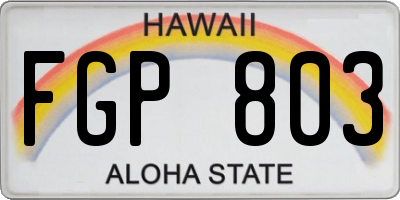 HI license plate FGP803