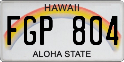 HI license plate FGP804