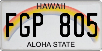 HI license plate FGP805