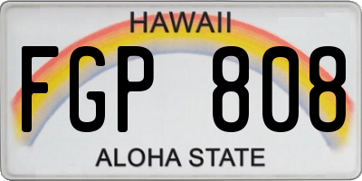 HI license plate FGP808