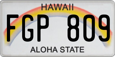 HI license plate FGP809