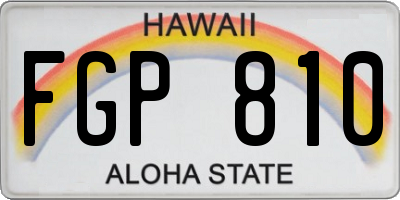 HI license plate FGP810