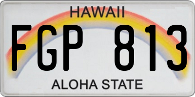 HI license plate FGP813