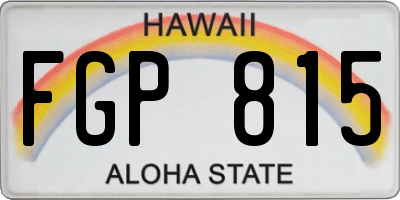 HI license plate FGP815