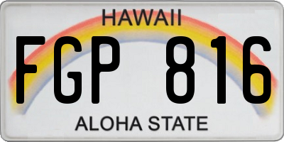 HI license plate FGP816