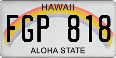 HI license plate FGP818