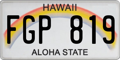 HI license plate FGP819