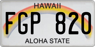 HI license plate FGP820