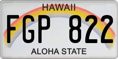 HI license plate FGP822
