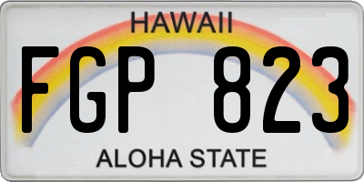 HI license plate FGP823