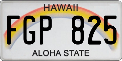 HI license plate FGP825
