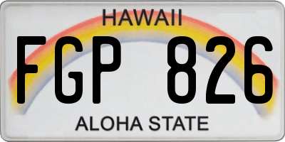 HI license plate FGP826