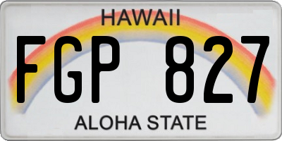 HI license plate FGP827