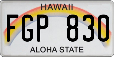 HI license plate FGP830