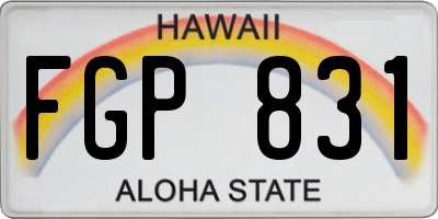 HI license plate FGP831