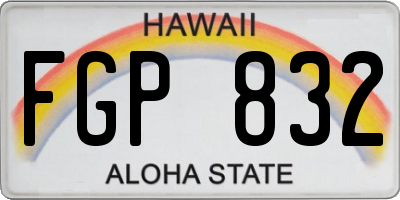 HI license plate FGP832
