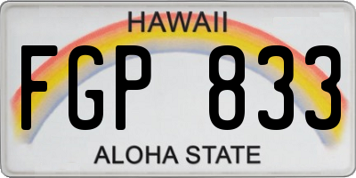 HI license plate FGP833