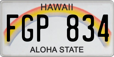 HI license plate FGP834