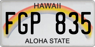 HI license plate FGP835