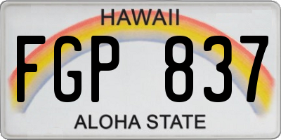 HI license plate FGP837