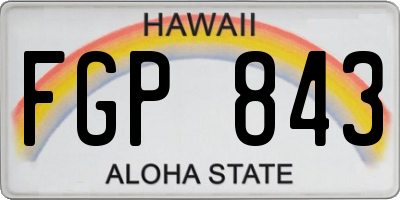 HI license plate FGP843
