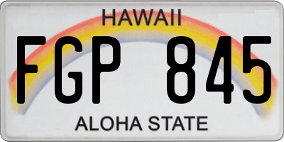 HI license plate FGP845