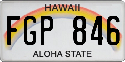 HI license plate FGP846