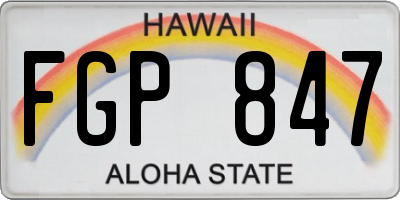 HI license plate FGP847