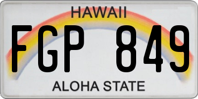 HI license plate FGP849