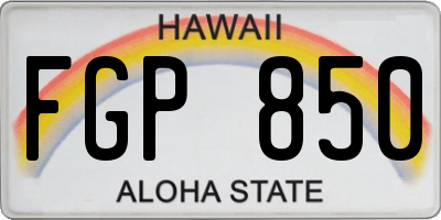 HI license plate FGP850