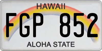 HI license plate FGP852