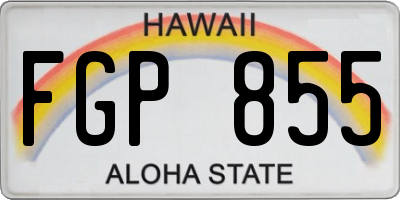 HI license plate FGP855