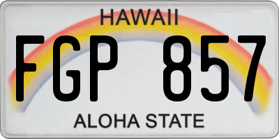 HI license plate FGP857